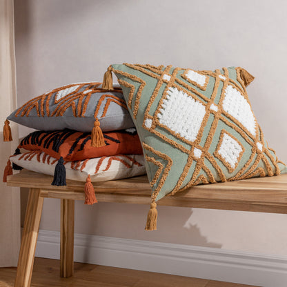 AQUENE 50X50 CUSHION CASE MOSS/MUSTARD