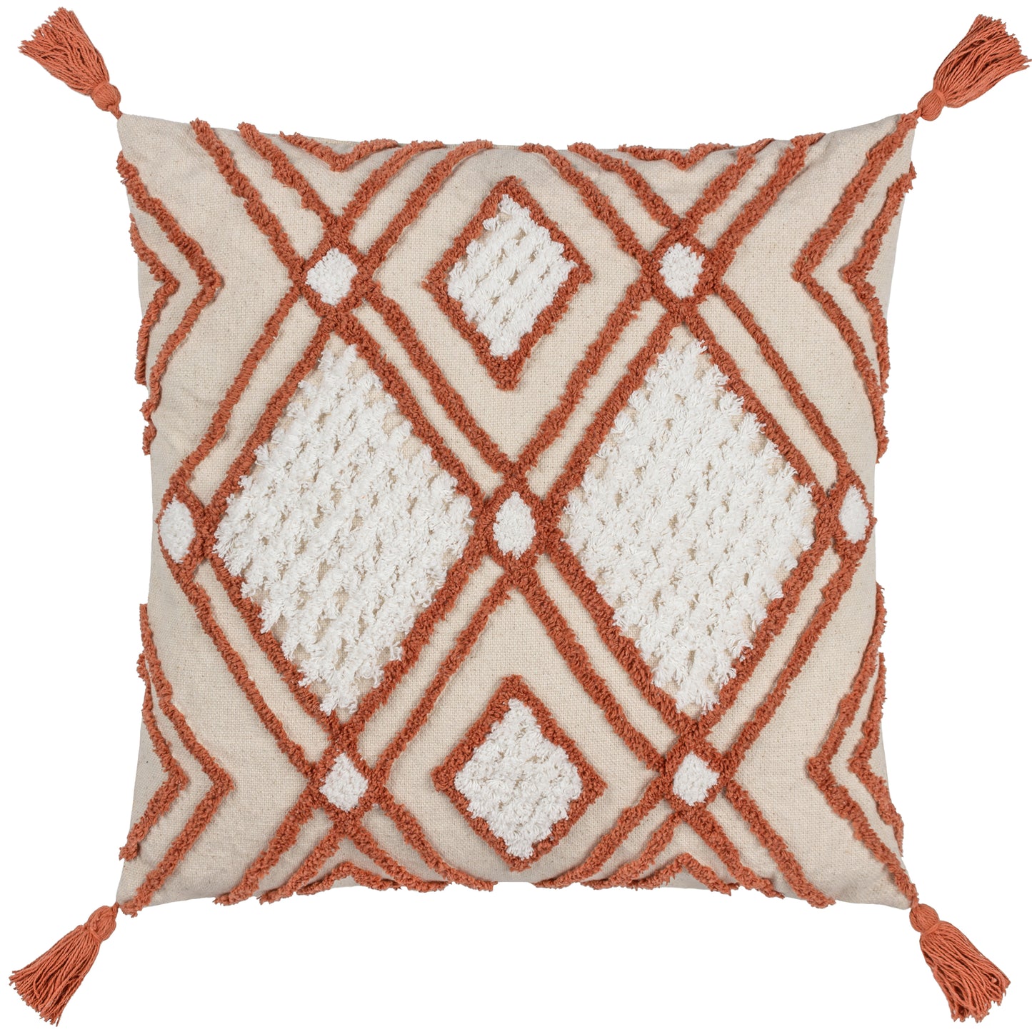 AQUENE 50X50 CUSHION CASE NATURAL/BRICK