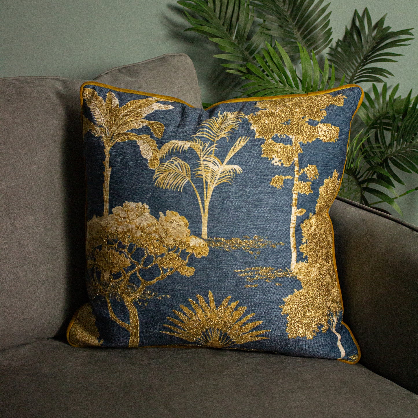 ARBORETUM 50X50 CUSHION CASE BLUE