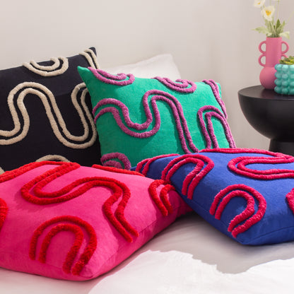 ARCHIE 45X45 CUSHION CASE PINK/RED