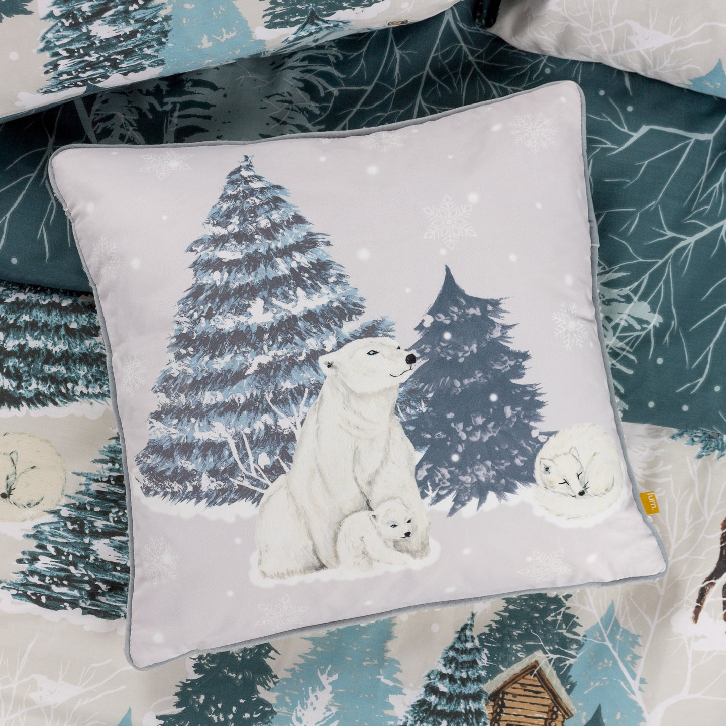 ARCTICUS POLAR BEAR 45X45 CUSHION CASE BLUE