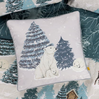 ARCTICUS POLAR BEAR 45X45 CUSHION CASE BLUE