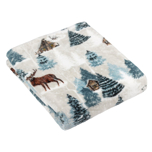 ARCTICUS 130X150 THROW WHITE/BLUE