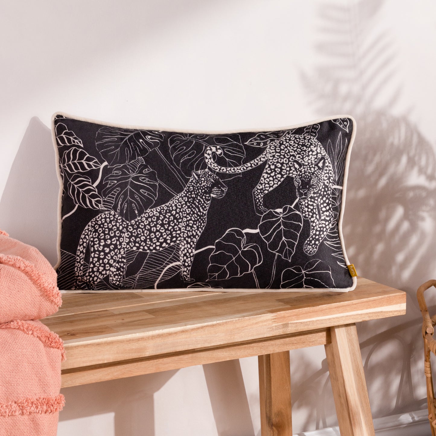 AURORA 30X50 CUSHION CASE BLUSH/BLACK