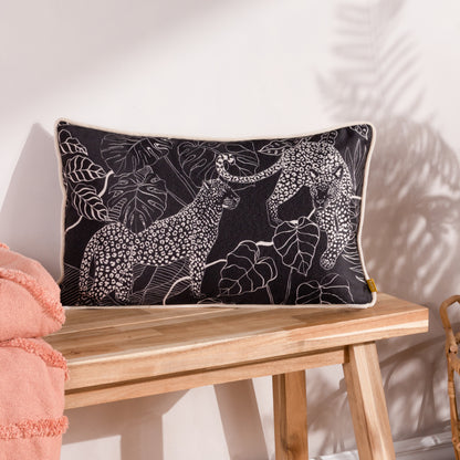 AURORA 30X50 CUSHION CASE BLUSH/BLACK