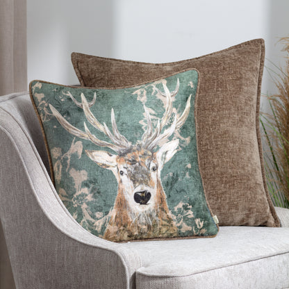 AVEBURY STAG 43X43 CUSHION CASE PETROL