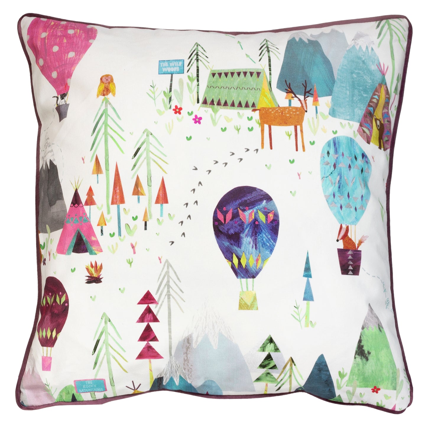AWAY WE GO 55X55 CUSHION COVER  CANDYFLOSS
