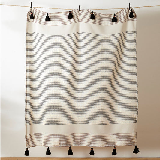 BANDA 125X150 THROW PECAN/BLACK