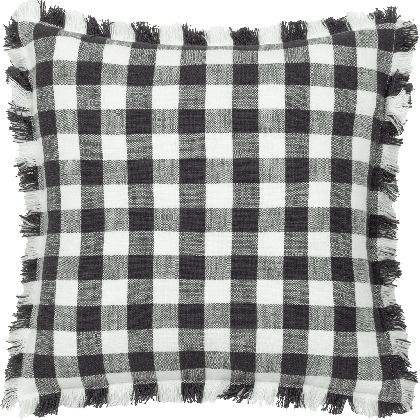 BARTON CHECK 45X45 CUSHION CASE BLACK