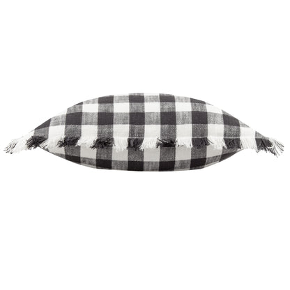 BARTON CHECK 45X45 CUSHION CASE BLACK