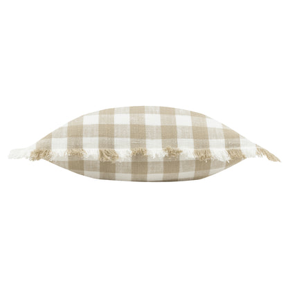 BARTON CHECK 45X45 CUSHION CASE NATURAL
