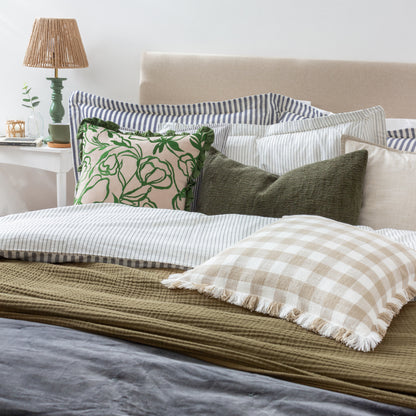 BARTON CHECK 45X45 CUSHION CASE NATURAL