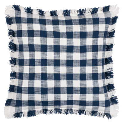 BARTON CHECK 45X45 CUSHION CASE NAVY
