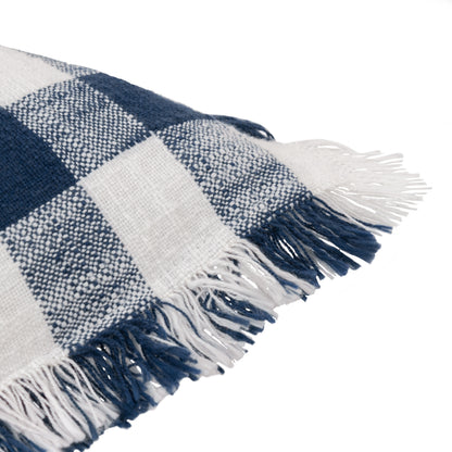 BARTON CHECK 45X45 CUSHION CASE NAVY