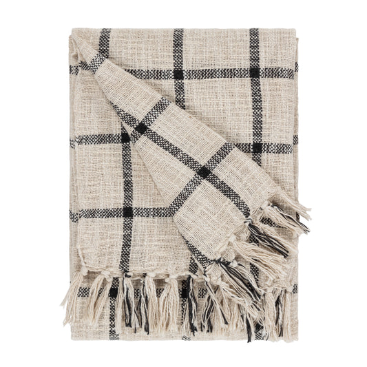 BENI 130X180 THROW NATURAL/BLACK