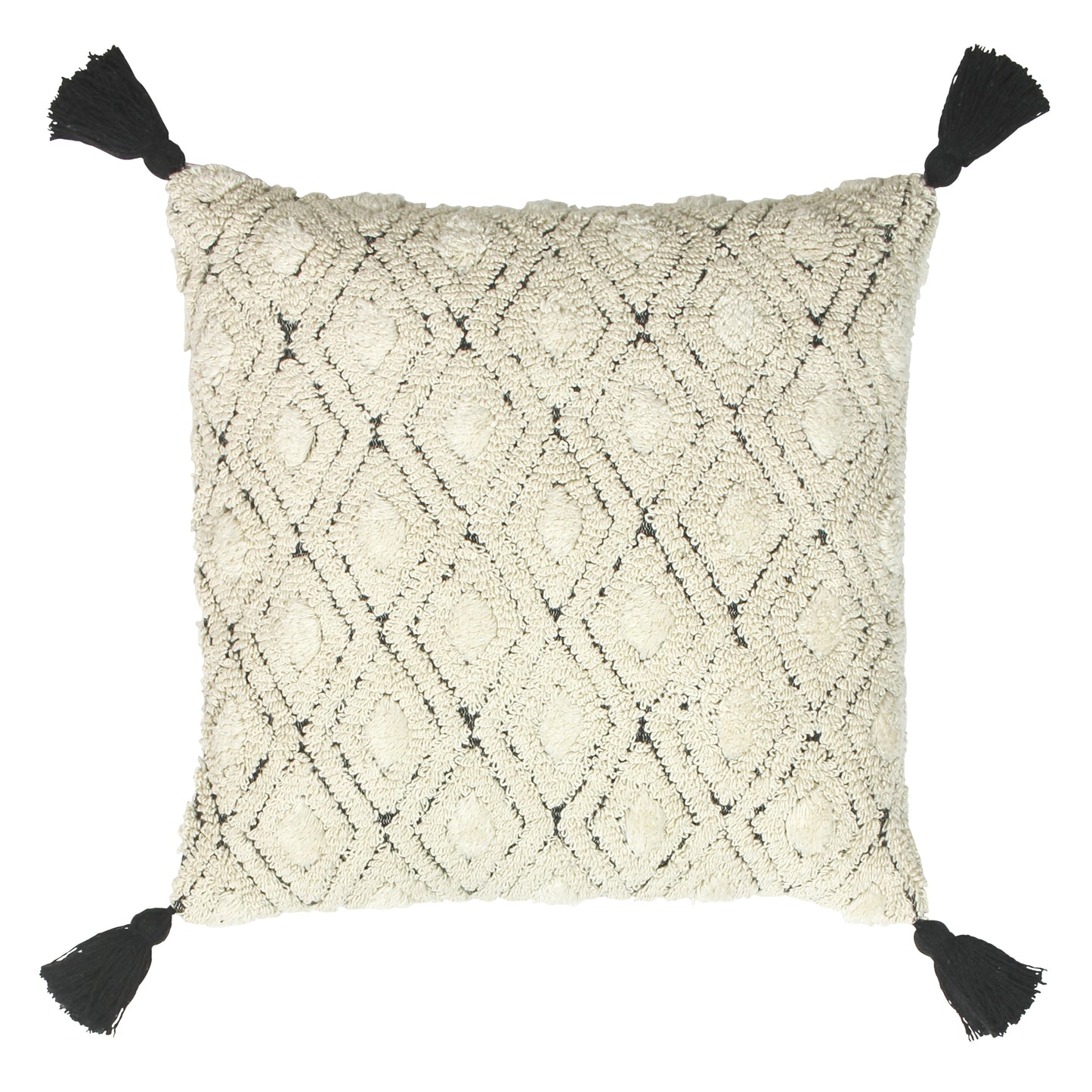 BERBERA 45X45 CUSHION COVER NATURAL/BLACK