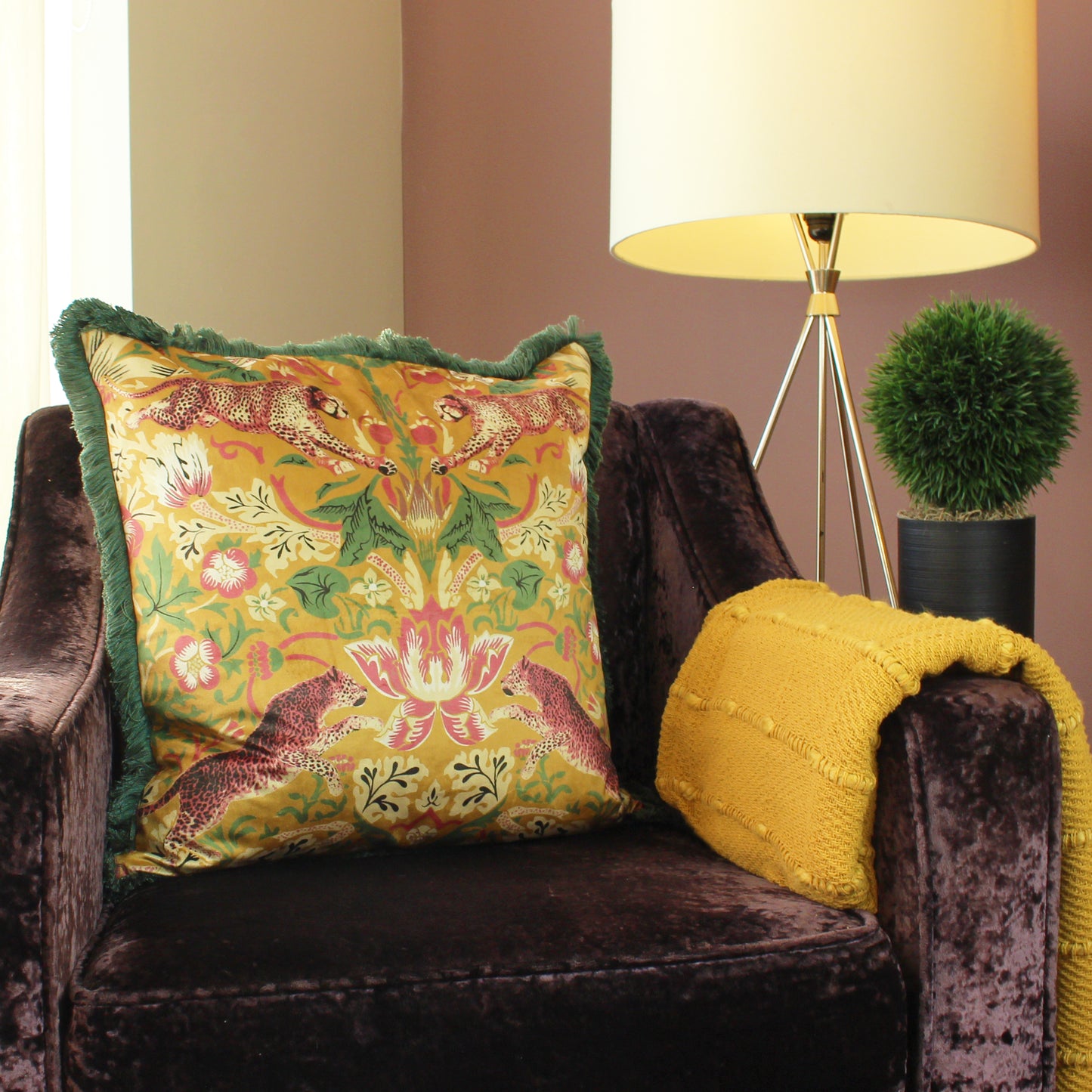 BEXLEY 50X50 CUSHION COVER MUSTARD
