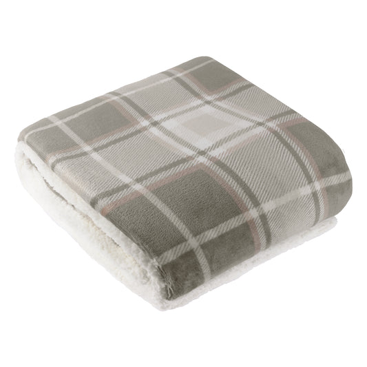 BRAEMAR SHERPA 140X180 THROW GREEN/NATURAL