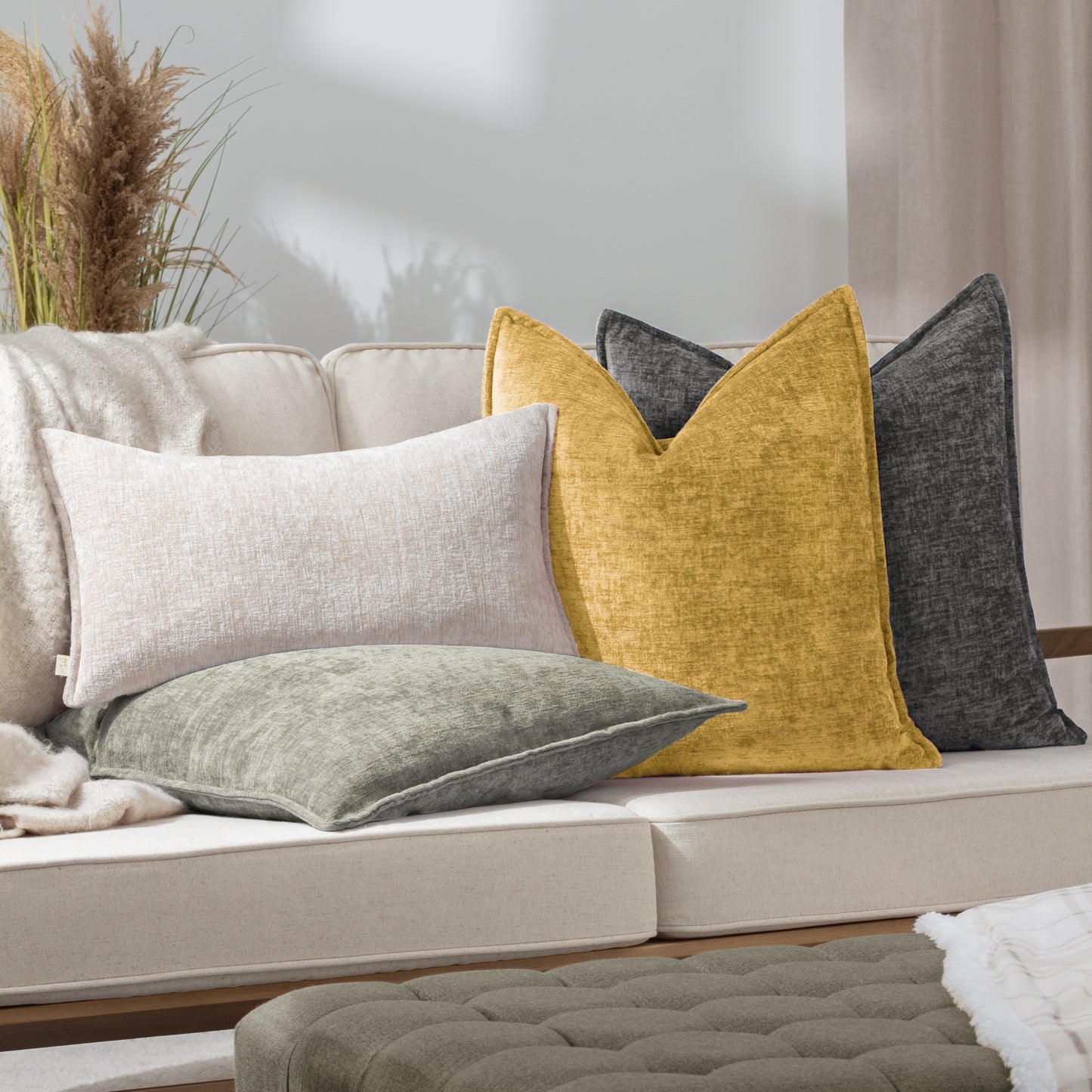 BUXTON 30X50 CUSHION CASE CREAM