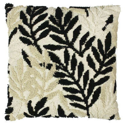 CALIKO 45X45 CUSHION COVER NATURAL/BLACK