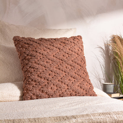 CALVAY 50X50 CUSHION CASE BAKED EARTH
