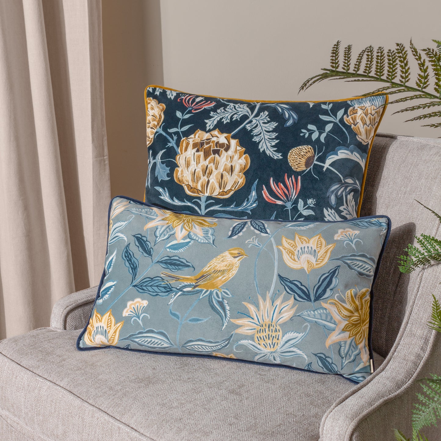 CHATSWORTH ARTICHOKE 50X50 CUSHION CASE MIDNIGHT