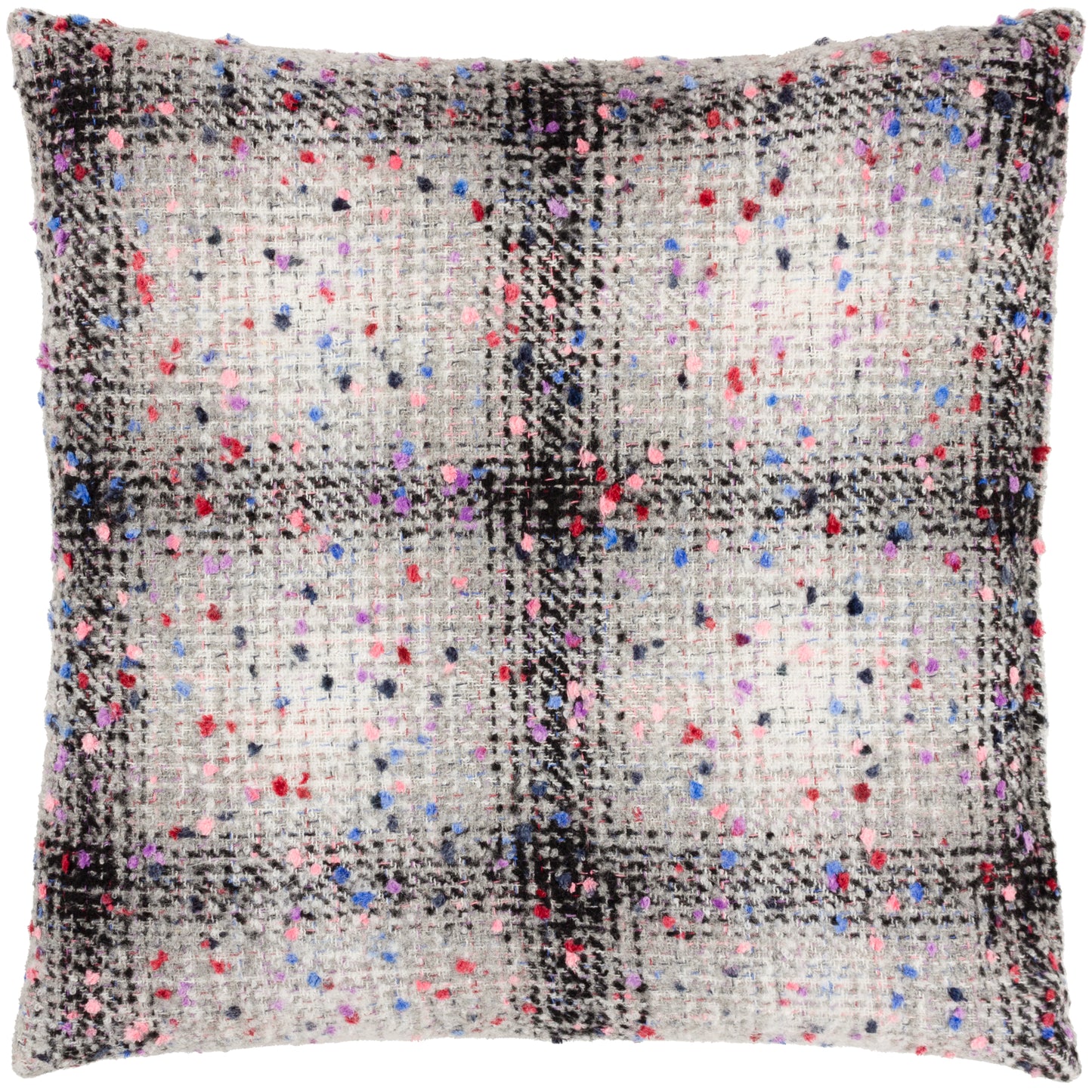 CONNIE CHECK 45X45 CUSHION CASE GREY/BLACK