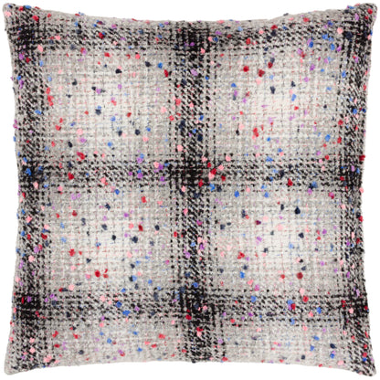 CONNIE CHECK 45X45 CUSHION CASE GREY/BLACK
