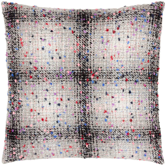 CONNIE CHECK 45X45 CUSHION CASE GREY/BLACK