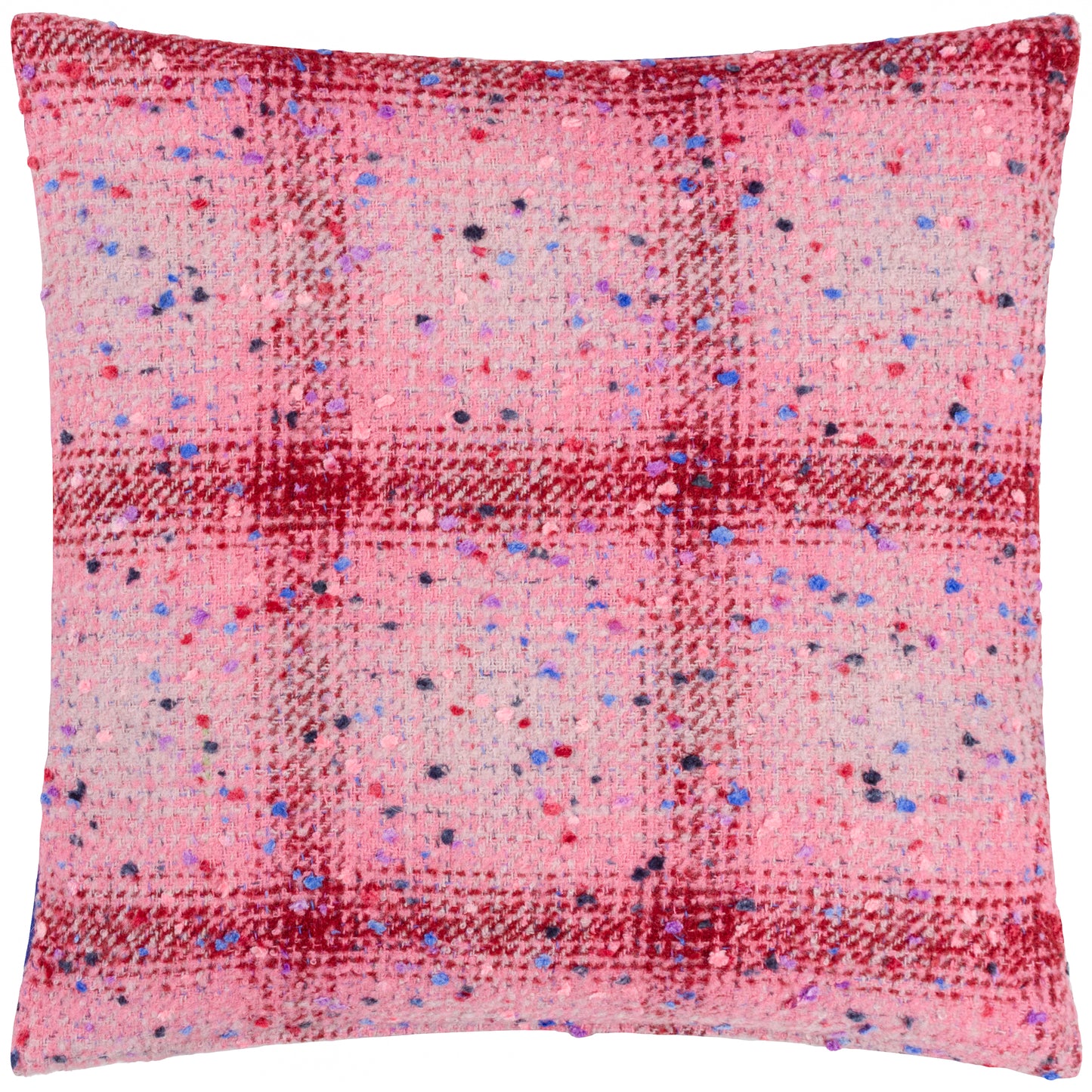 CONNIE CHECK 45X45 CUSHION CASE PINK/COBALT