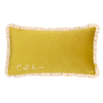 CEST LA VIE 30X50 CUSHION CASE GREEN