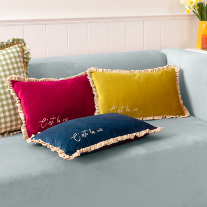 CEST LA VIE 30X50 CUSHION CASE NAVY