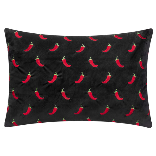 CHILLIES 40X60 CUSHION CASE BLACK