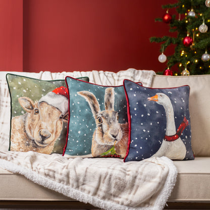 CHRISTMAS SHEEP 43X43 CUSHION CASE MULTI
