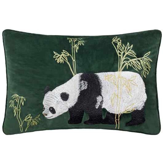 CHUAN TRANQUIL PANDA 40X60 CUSHION CASE EMERALD