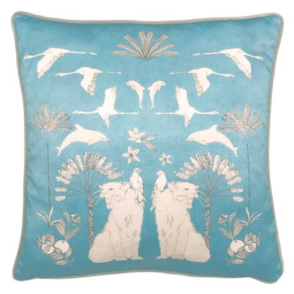 COLONY PALM 43X43 CUSHION CASE BLUE