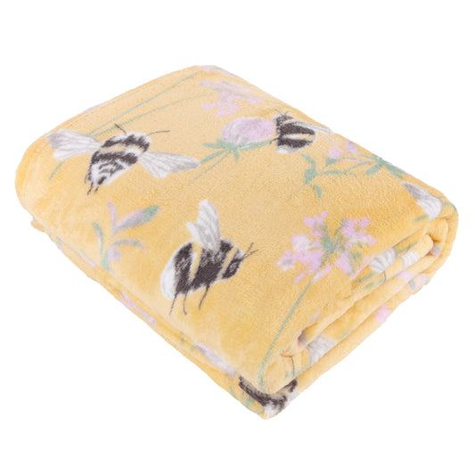 COUNTRY BEE 130X150 FLEECE THROW HONEY