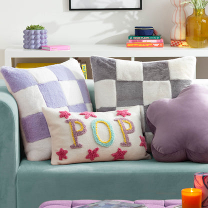 COZEE CHECK 50X50 CUSHION CASE LILAC