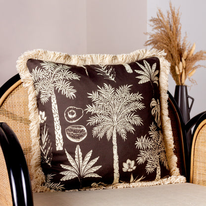 COLONIAL PALM 45X45 CUSHION CASE ESPRESSO