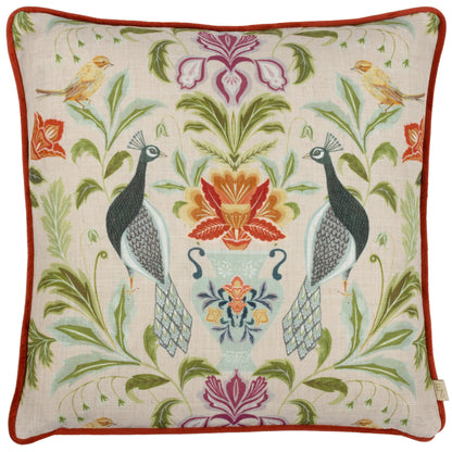 CHATSWORTH PEACOCK 43X43 CUSHION CASE NATURAL