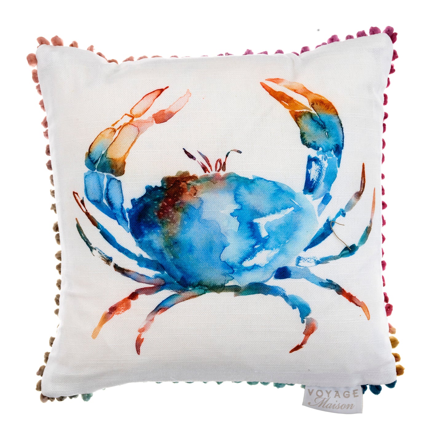 CRUSTACEANS 30x30 CUSHION CASE COBALT