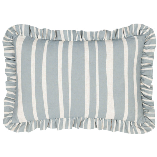 CARMON STRIPE 40X60 CUSHION CASE LINEN/BLUE