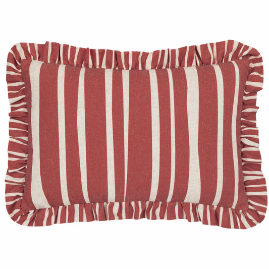 CARMON STRIPE 40X60 CUSHION CASE LINEN/RED