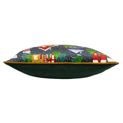 CHRISTMAS TOGETHER TWILIGHT TOWN 43X43 CUSHION CASE MULTI