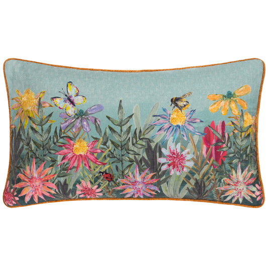 COUNTRY WILDS BLOSSOM MEADOW 30X50 CUSHION CASE SKY BLUE