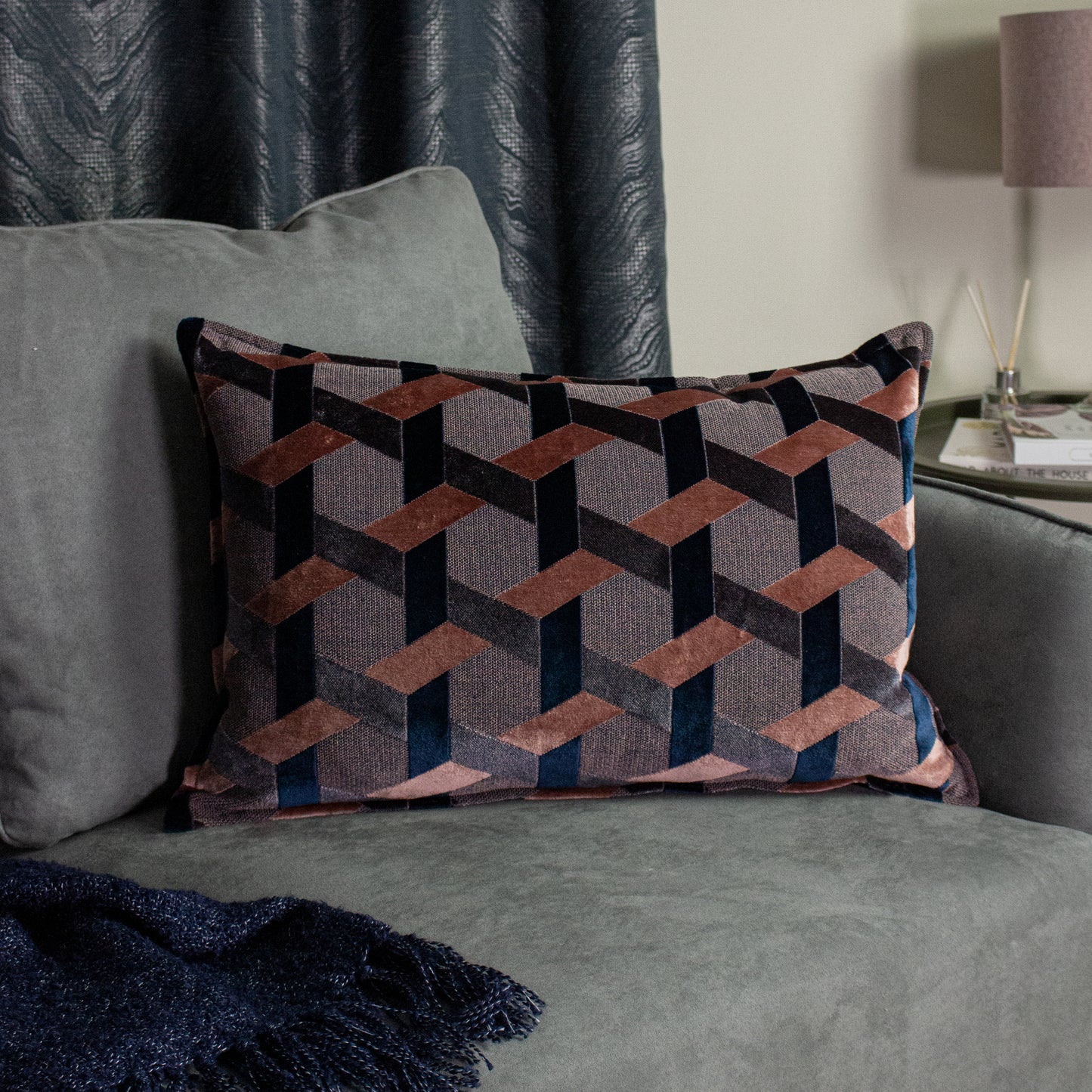 DELANO 40X60 C/CASE BLUSH/NAVY