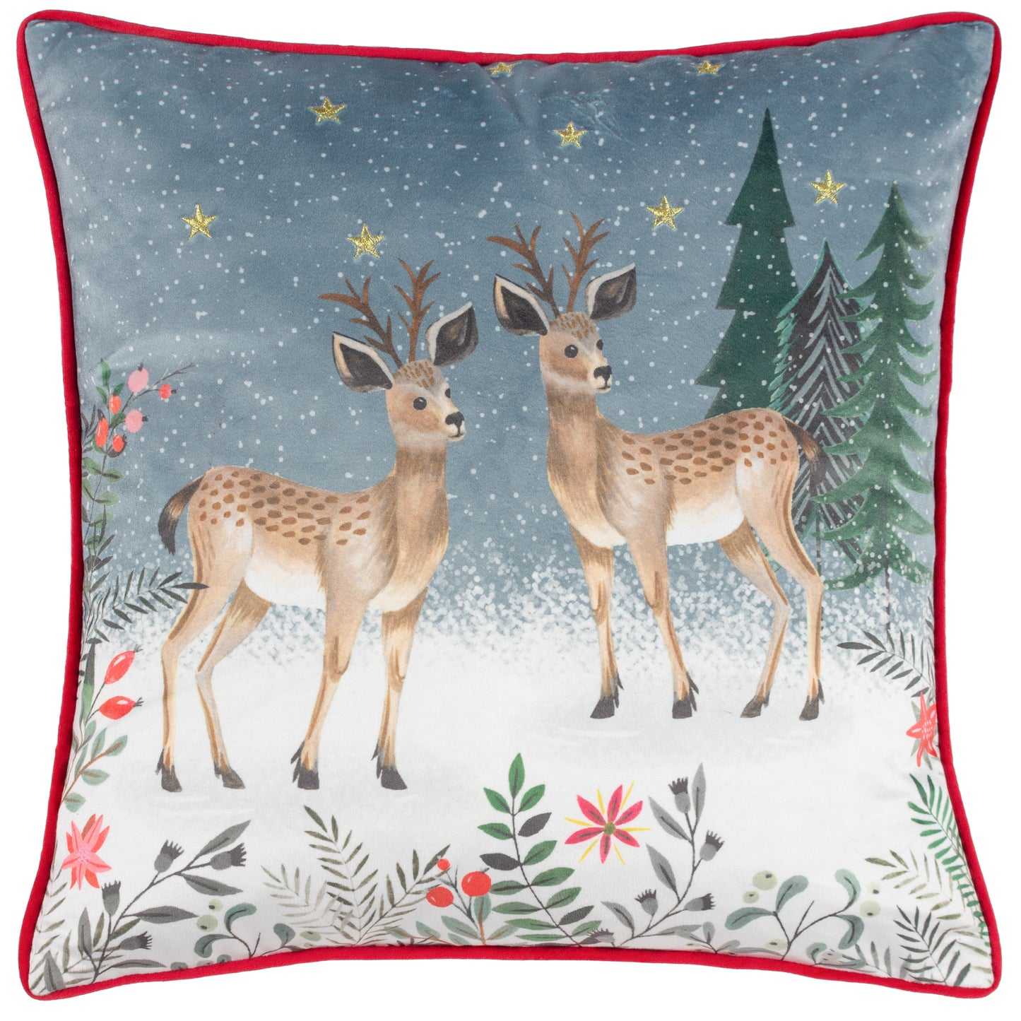 DITSY FESTIVE REINDEER 45X45 CUSHION CASE MULTI