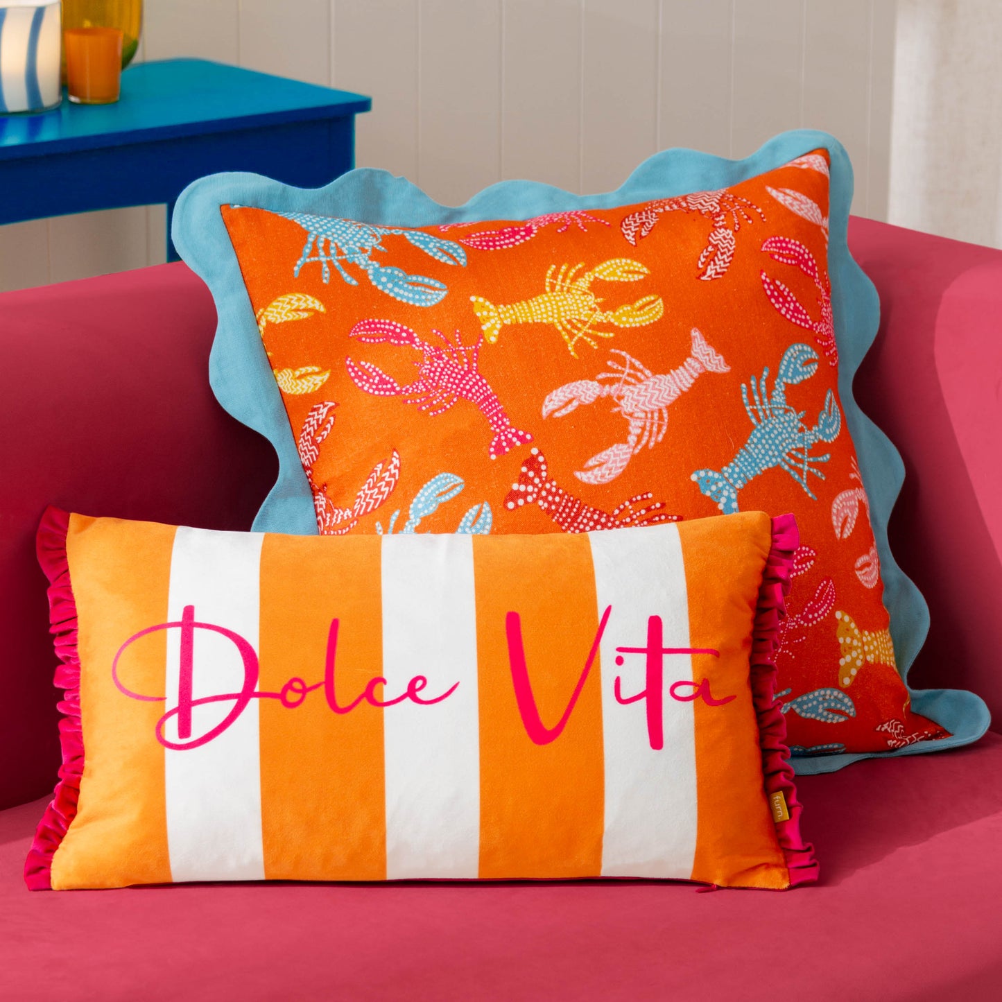 DOLCE VITA 30X50 CUSHION CASE ORANGE/PINK