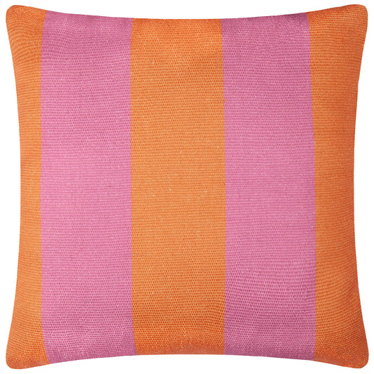 DECK STRIPE 59X59 OUTDOOR CUSHION CASE ORANGE/PINK