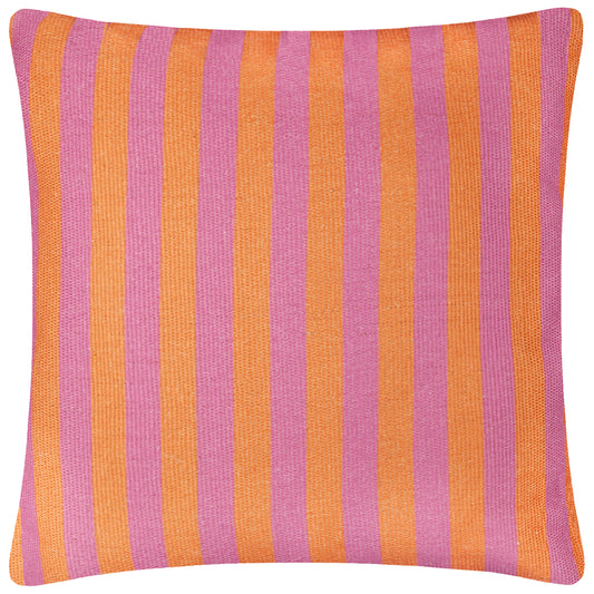 DECK STRIPE 59X59 OUTDOOR CUSHION CASE ORANGE/PINK